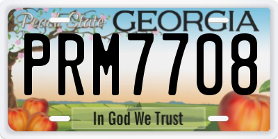 GA license plate PRM7708