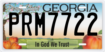 GA license plate PRM7722