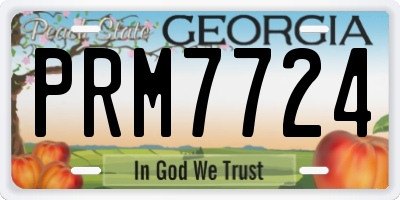 GA license plate PRM7724