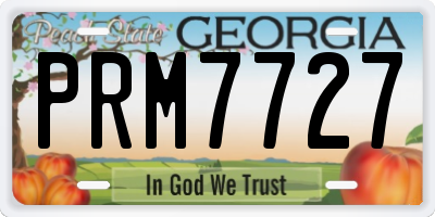 GA license plate PRM7727