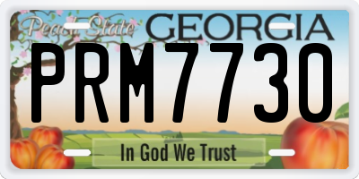 GA license plate PRM7730