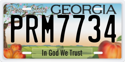 GA license plate PRM7734