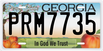 GA license plate PRM7735