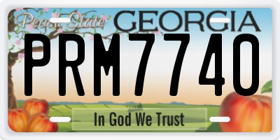 GA license plate PRM7740