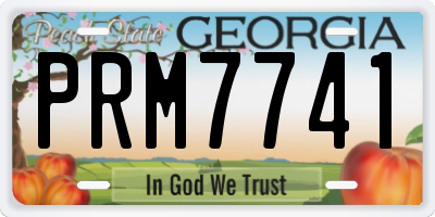 GA license plate PRM7741
