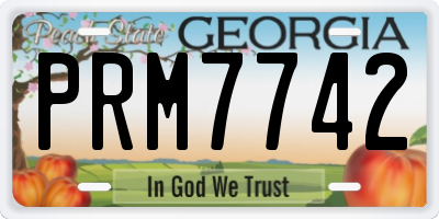 GA license plate PRM7742