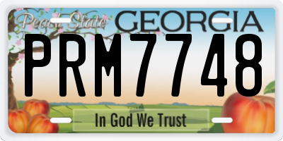 GA license plate PRM7748