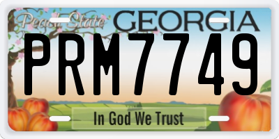 GA license plate PRM7749