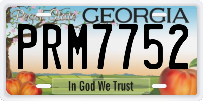 GA license plate PRM7752