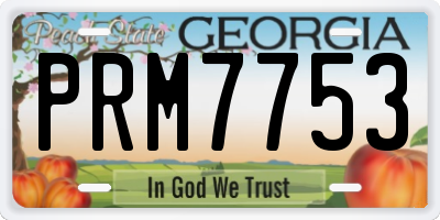 GA license plate PRM7753