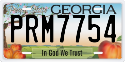 GA license plate PRM7754