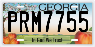 GA license plate PRM7755