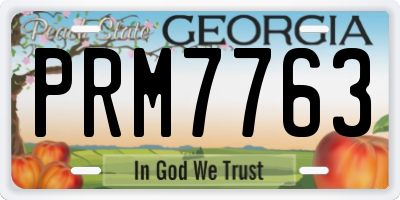 GA license plate PRM7763