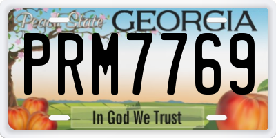 GA license plate PRM7769