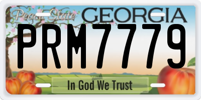 GA license plate PRM7779
