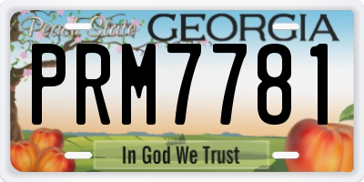 GA license plate PRM7781