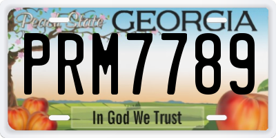 GA license plate PRM7789