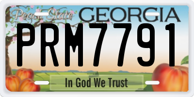 GA license plate PRM7791