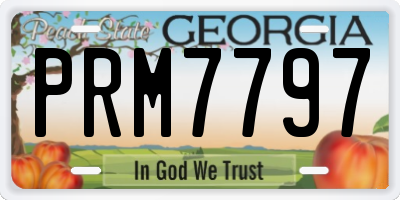 GA license plate PRM7797