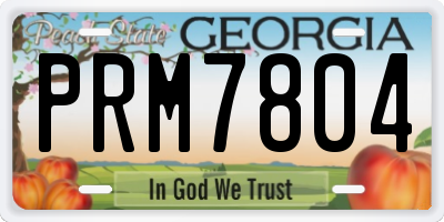 GA license plate PRM7804