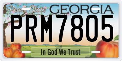 GA license plate PRM7805