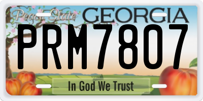 GA license plate PRM7807