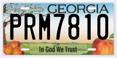 GA license plate PRM7810