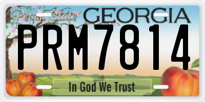 GA license plate PRM7814