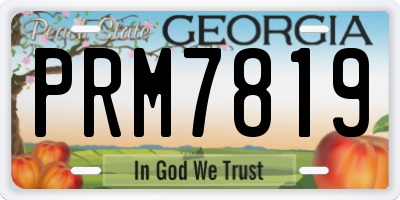 GA license plate PRM7819