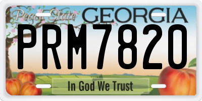 GA license plate PRM7820