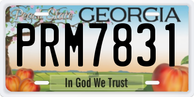 GA license plate PRM7831
