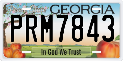 GA license plate PRM7843