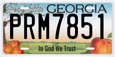 GA license plate PRM7851