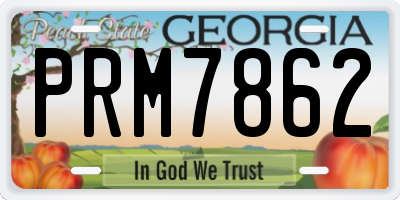 GA license plate PRM7862