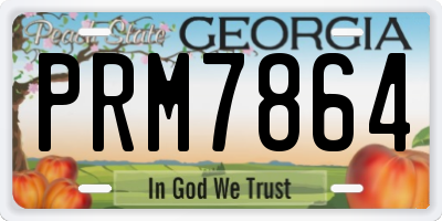 GA license plate PRM7864