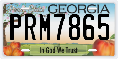 GA license plate PRM7865