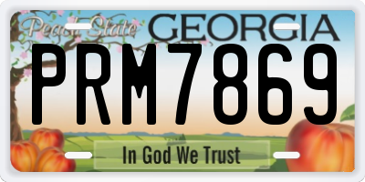 GA license plate PRM7869