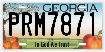 GA license plate PRM7871