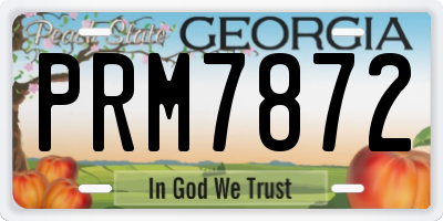 GA license plate PRM7872