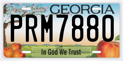 GA license plate PRM7880