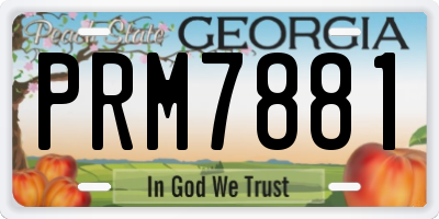 GA license plate PRM7881