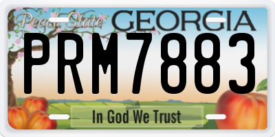 GA license plate PRM7883