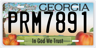 GA license plate PRM7891