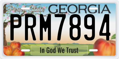 GA license plate PRM7894