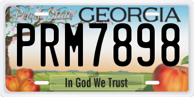 GA license plate PRM7898