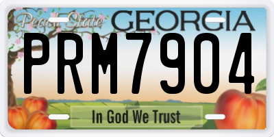 GA license plate PRM7904