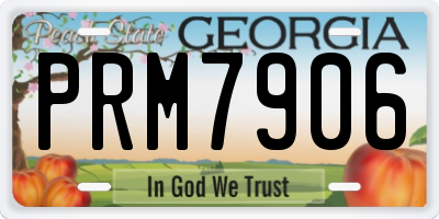 GA license plate PRM7906