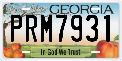 GA license plate PRM7931
