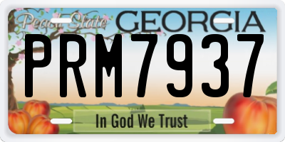 GA license plate PRM7937