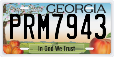 GA license plate PRM7943